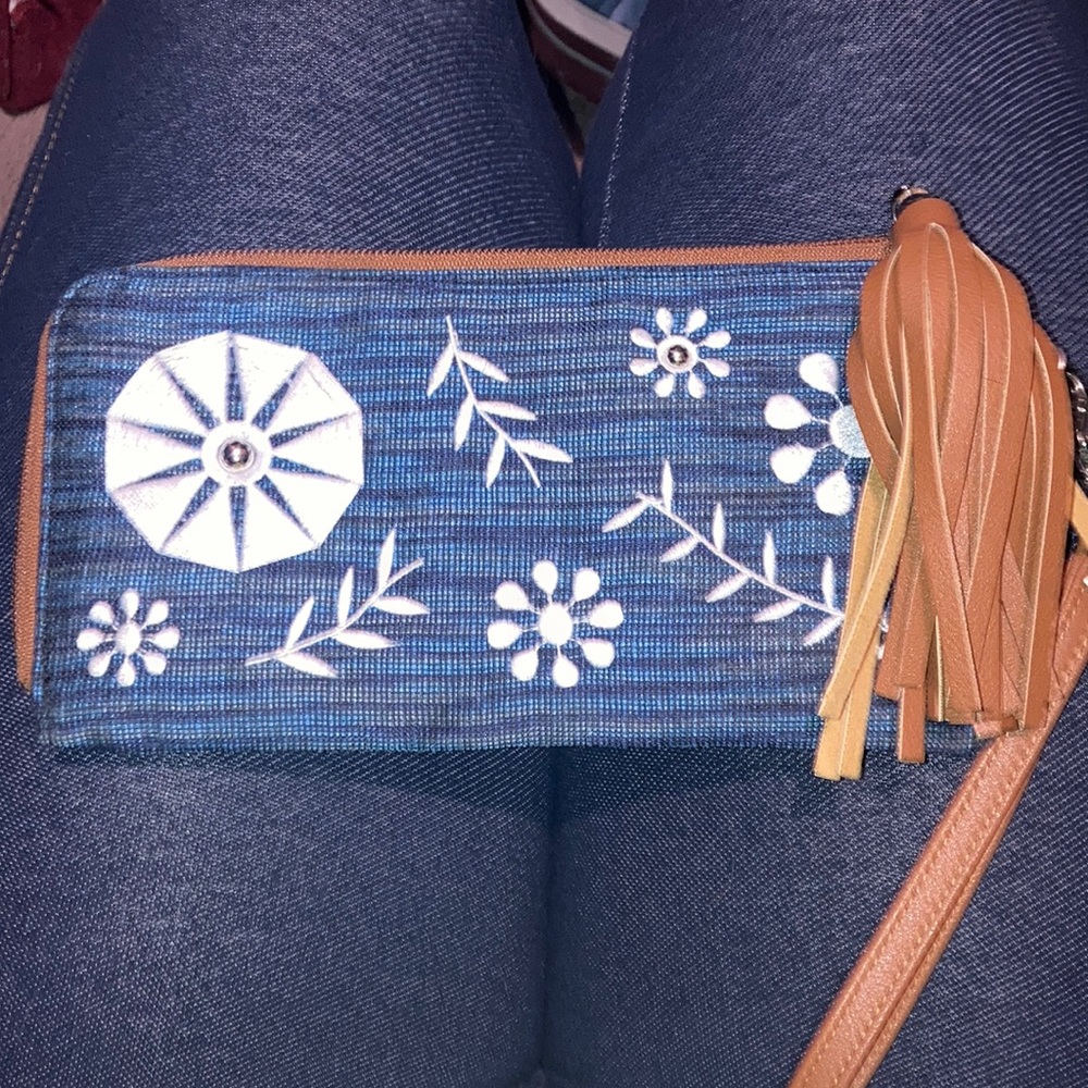 CATO denim wristlet